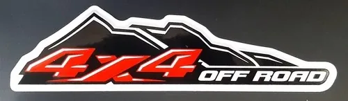 Наклейки 4х4 на авто — 4х4 off road (23х6 см) чорний/червоний/срібло