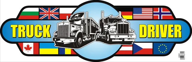Наклейки на фуру — TRUCK DRIVER на лобове скло / кабіну (98х31 см)