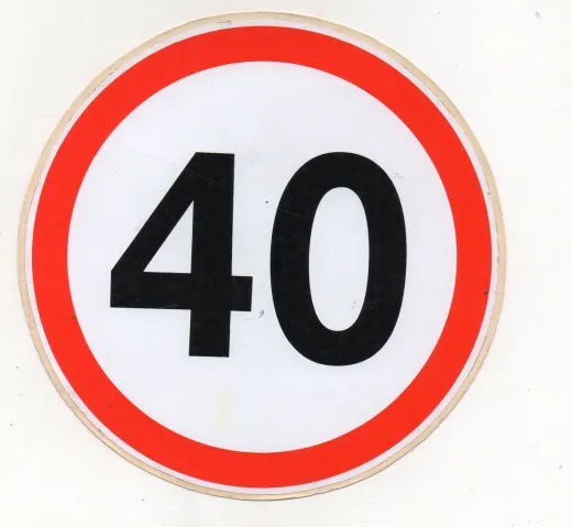 Наклейка вінілова Обмеження швидкості 40 км/год (діам. 13 см)