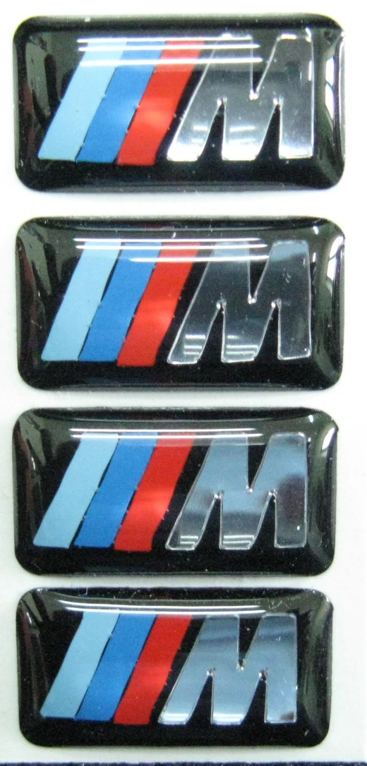 3D Наклейка силіконова ///M на диски (1,7х1см) 4шт у комплекті