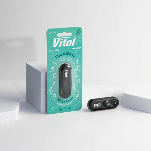 Ароматизатор повітря на дефлектор Vitol Flash Drive White Sands (Білі піски)