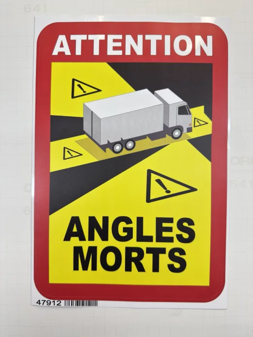 Наклейка виниловая Слепая зона (Angles Morts) (25х17см)