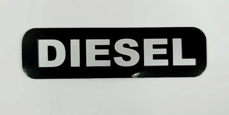 Наклейка вінілова DIESEL (10х2.5см) чорний/срібло