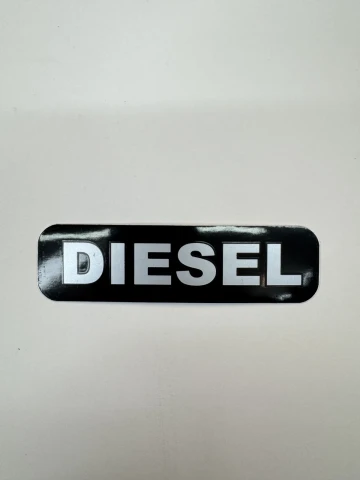Наклейка вінілова DIESEL (10х2.5см) чорний/срібло