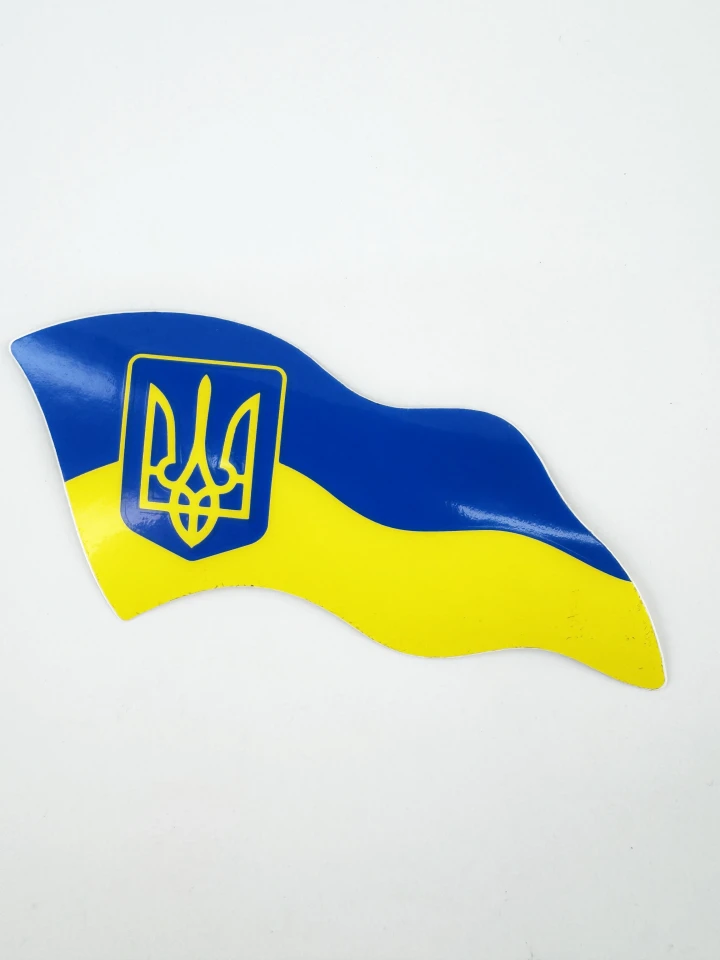 Наклейка вінілова Прапор України (7х3,5 см) лівий