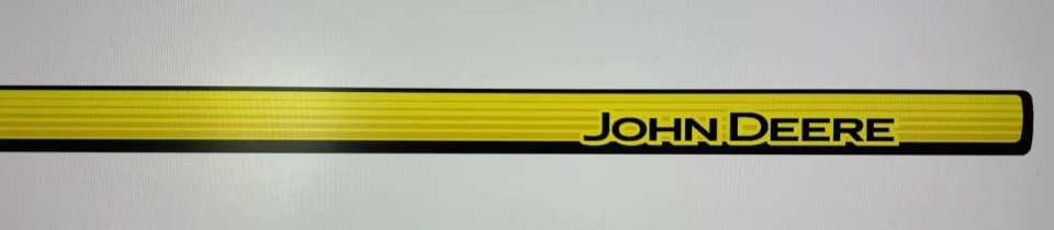 Наклейка вінілова JOHN DEERE смуга з написом ліва (260х16 см) чорно-жовта