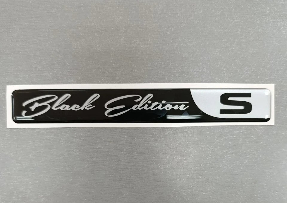 3D Наклейка силіконова Black Edition S (17.3х2.3 см) чорна з сірим