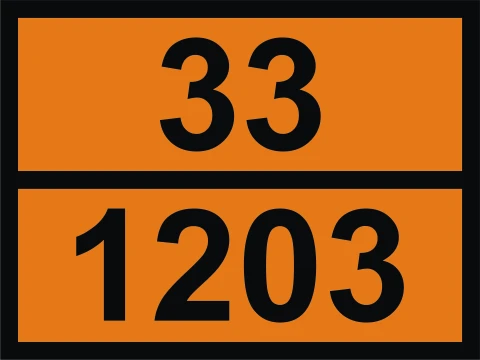 Наклейка виниловая Информационная табличка опасного груза 33-1203 (40х30 см) оранжевая ADR