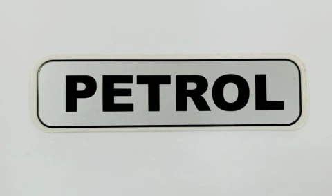Наклейка вінілова PETROL (9.5х2.5 см) срібло/чорний
