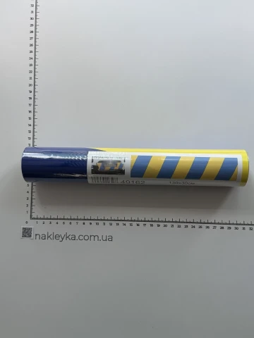 Наклейка вінілова смуга жовто-блакитна (130х30см) 086-025 на поліцейську машину