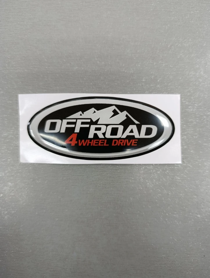 3D Наклейка силіконова OFF ROAD (8.5х3,6 см) чорний/срібло/червоний