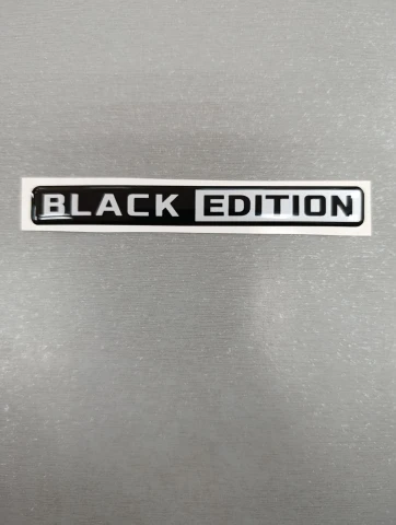 3D Наклейка силіконова Black Edition (10,2х1.2 см) чорна з сірим