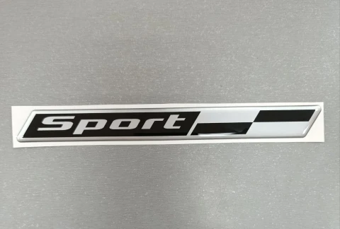 3D Наклейка силіконова Sport (18.9х2 см) чорний/срібло