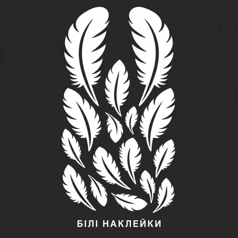 Наклейка вінілова Набір пір'їнок біла (49х25 см)