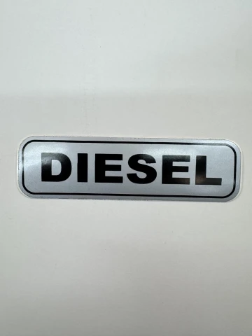 Наклейка виниловая DIESEL (10х2.5 см) серебро/черный