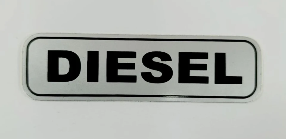 Наклейка виниловая DIESEL (10х2.5 см) серебро/черный