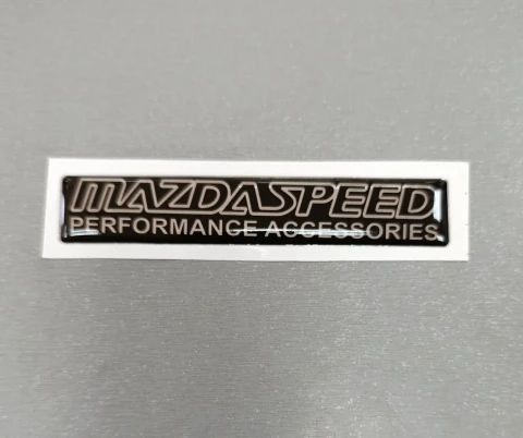 3D Наклейка силіконова MAZDASPEED (11,5х2 см) чорна з хромом