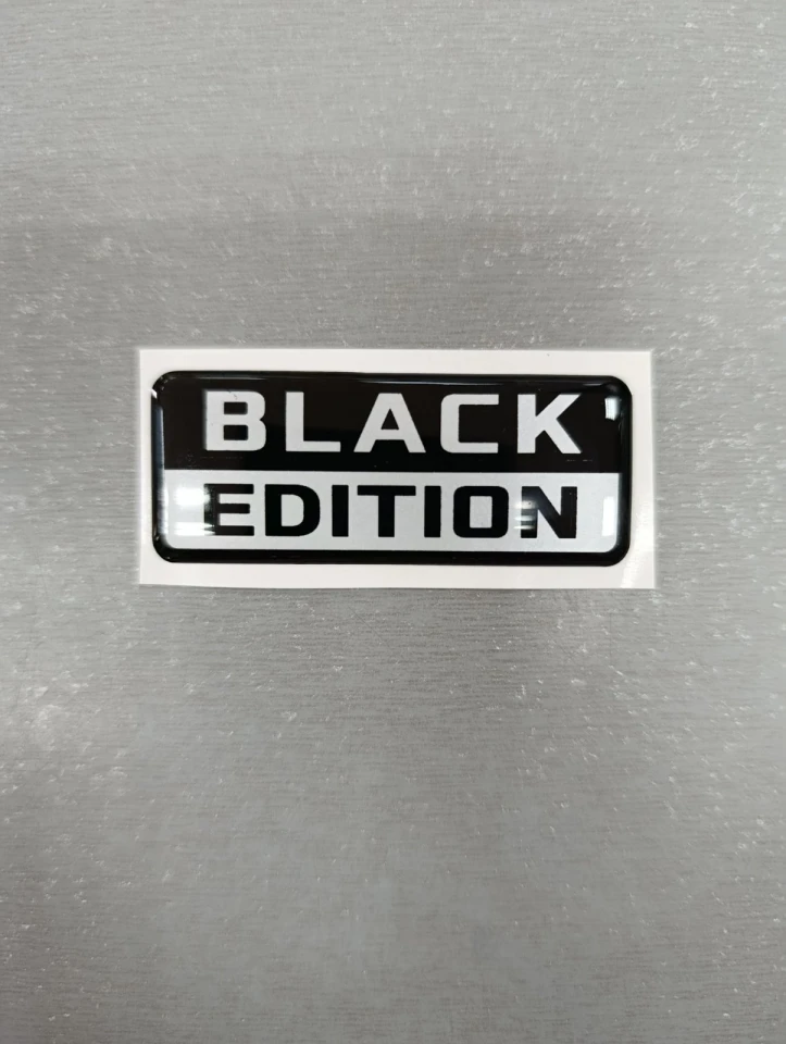 3D Наклейка силіконова Black Edition (5.6х2.2 см) чорно-срібляста
