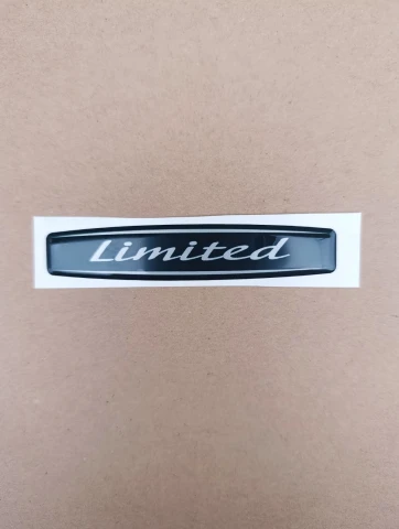 3D Наклейка силіконова Limited (8,5х1,6 см) чорна з сірим