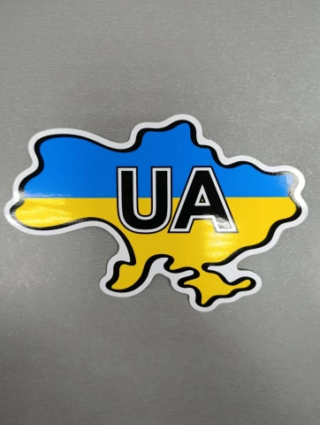 Наклейка виниловая Карта Украины UA (14,5х10 см)