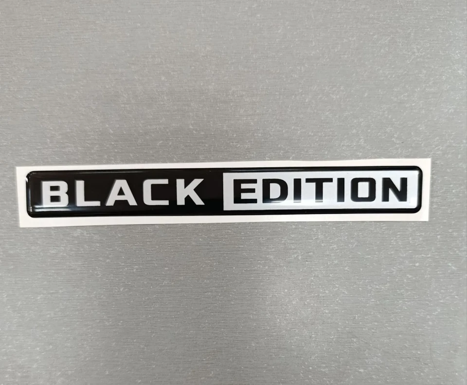 3D Наклейка силіконова Black Edition (14.5х1.7 см) чорна з сірим