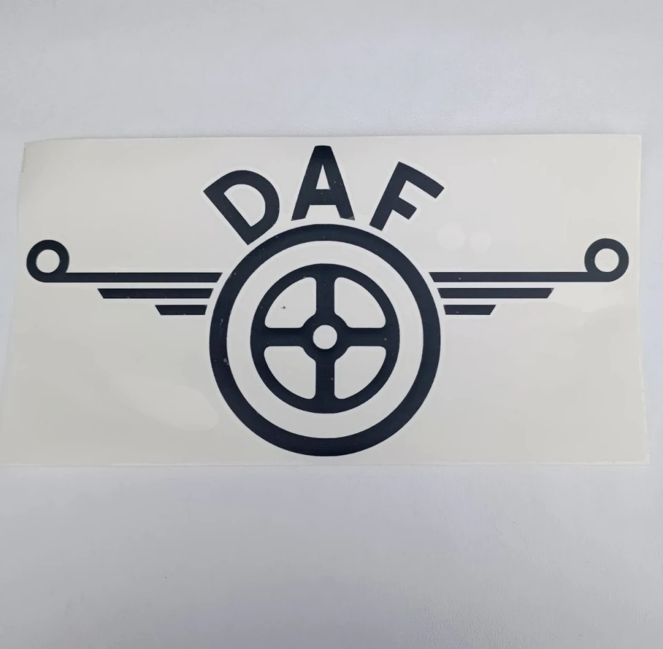 Наклейка вінілова DAF колесо (36.5x19.5 см) чорна