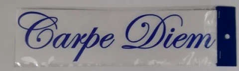Наклейка вінілова Carpe Diem (24х6 см) синя (Лови день, Живи сьогоденням)