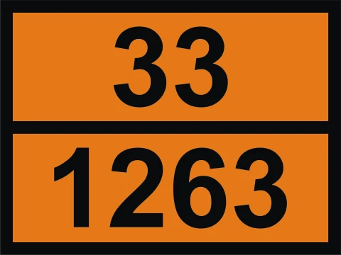 Наклейка вінілова Інформаційна таблиця небезпечного вантажу 33-1263 (40х30 см) помаранчева ADR