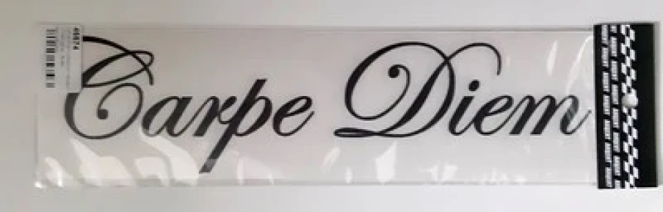 Наклейка вінілова Carpe Diem / Лови день (24х6 см) чорна