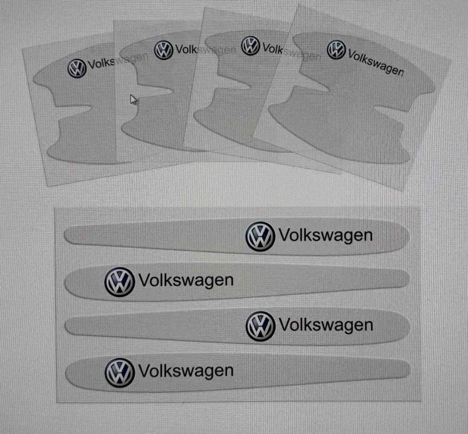 Наклейка виниловая Защитные пленки дверных ручек VOLKSWAGEN 8 шт