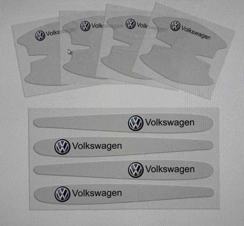 Наклейка вінілова Захисні плівки дверних ручок VOLKSWAGEN 8шт (4 наклейки під ручки + 4 на ручки)