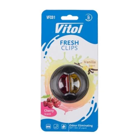 Ароматизатор повітря на дефлектор Vitol Fresh Clips Cherry +Vanilla