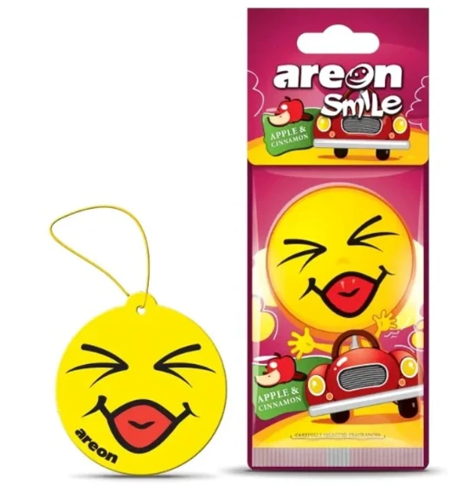 Ароматизатор повітря підвісний ялинка Areon SMILE DRY Apple & Cinnamon (Яблуко та Кориця)