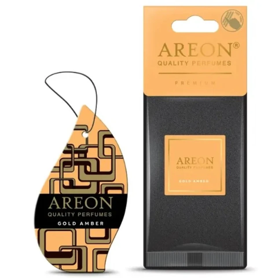 Ароматизатор повітря підвісний ялинка Areon PREMIUM Golden Amber (Золотий Янтар)
