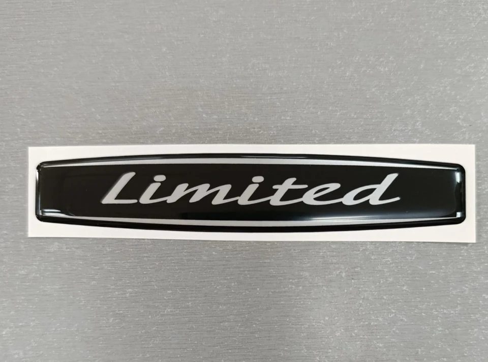 3D Наклейка силіконова Limited (12х2.2 см) чорна з сірим