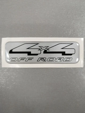 3D Наклейка силиконовая 4x4 of road (10х3 см) серый с черным