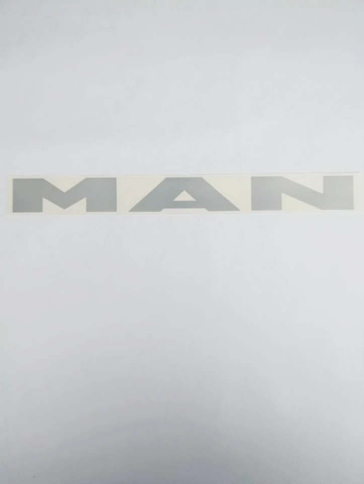 Наклейка вінілова MAN (3x30 см.) срібло