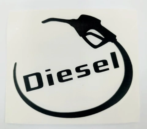 Наклейка вінілова Diesel + шланг с пістолетом (11х9,5 см) чорний