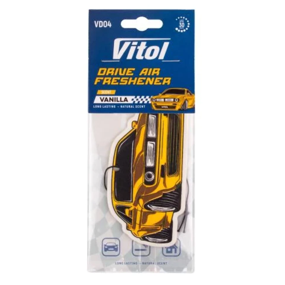 Ароматизатор воздуха подвесной елочка Vitol Drive Vanilla (Ваниль)