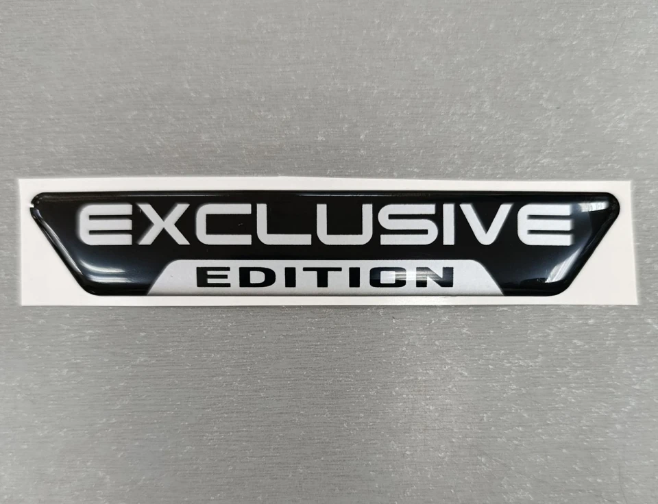 3D Наклейка силіконова Exclusive Edition (12.3х2.1 см) чорно-срібляста