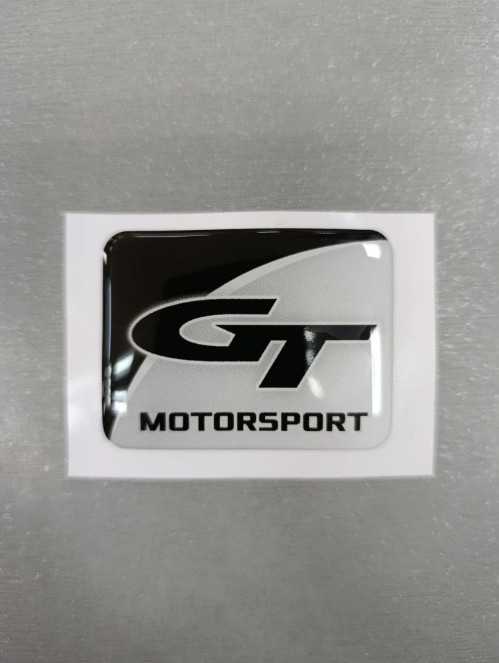 3D Наклейка силіконова GT motorsport (5,8х4.3 см) чорна з сірим