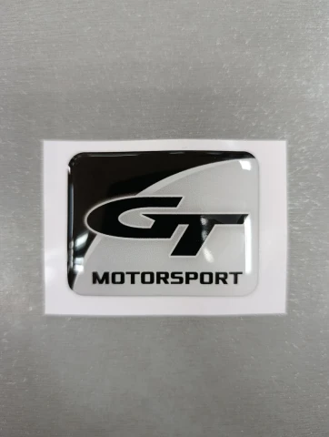 3D Наклейка силіконова GT motorsport (5,8х4.3 см) чорна з сірим