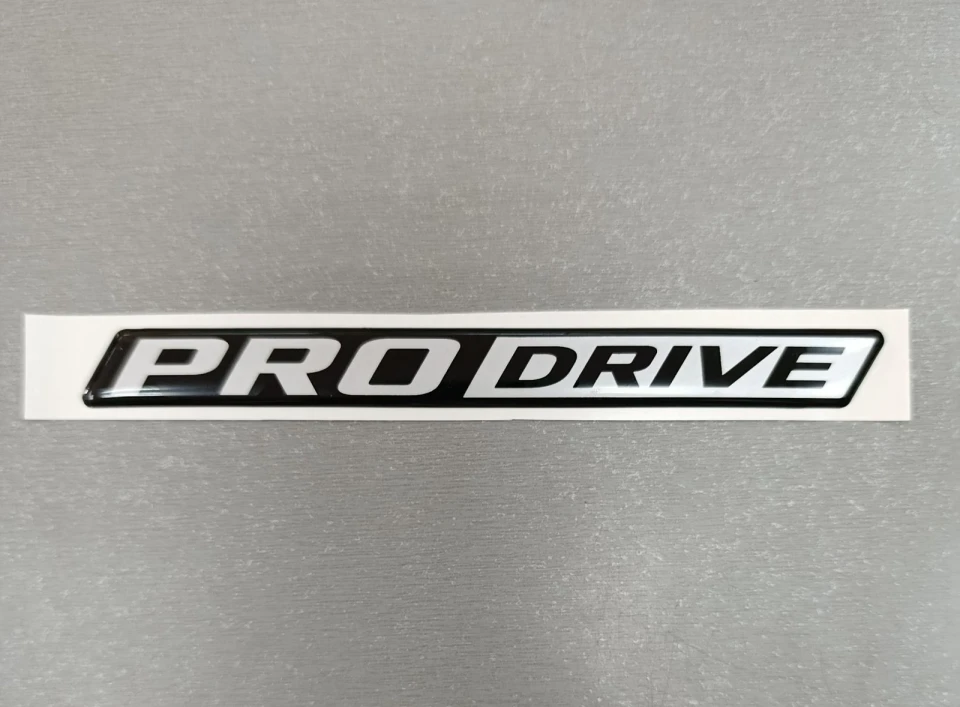 3D Наклейка силіконова PRO-DRIVE (16,1х1,6 см) чорна/срібляста
