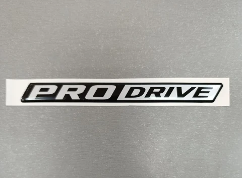 3D Наклейка силиконовая PRO-DRIVE (16.1х1.6 см) черная/серебро