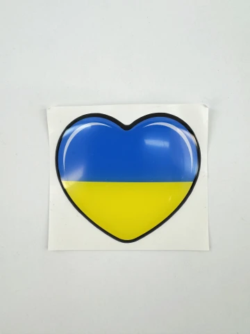 3D Наклейка силіконова серце України (6х5,3 см)