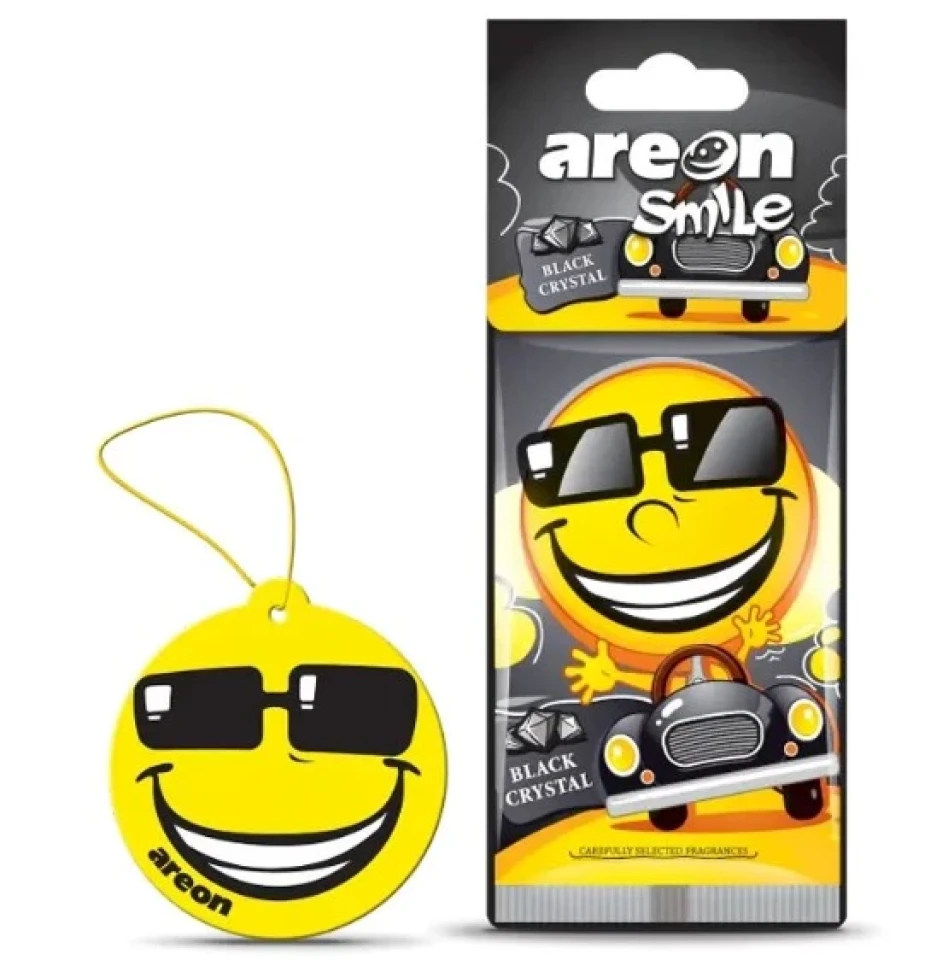 Ароматизатор воздуха подвесной елочка Areon SMILE DRY Black Cristal (Черный Кристалл)
