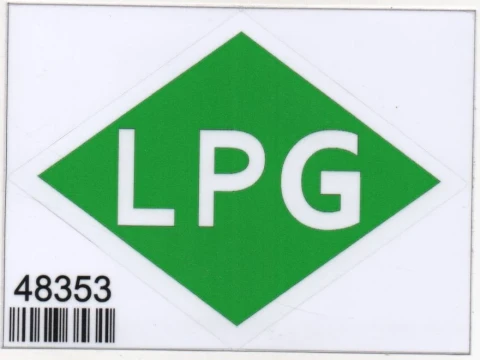 Наклейка вінілова LPG (11х8 см) для транспортних засобів, що працюють на зрідженому нафтовому газі