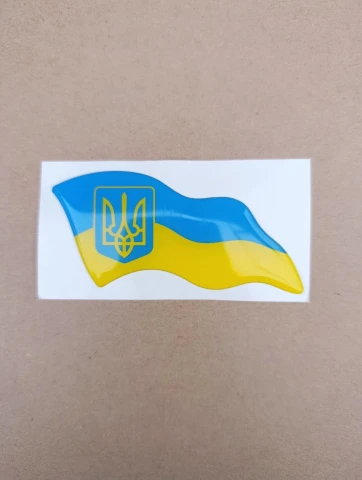 3D Наклейка силиконовая флаг Украины (9х4,5 см) левый
