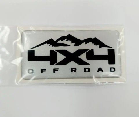 3D Наклейка силіконова 4x4 (7х3.5 см) срібло з чорним