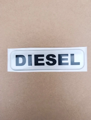 3D Наклейка силиконовая DIESEL (9.6х2.6 см) серебро